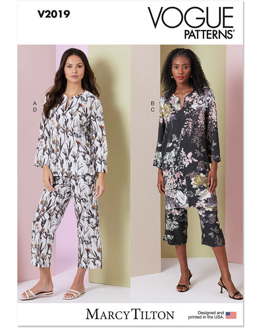 Symönster Vogue Patterns 2019 - Blus Tunika Byxa Pyjamas - Dam | Bild 3