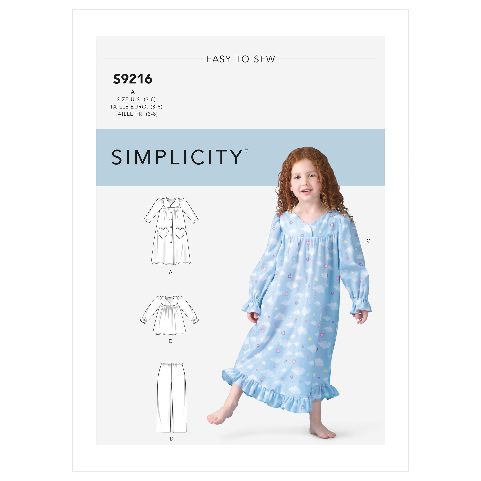 Symönster Simplicity 9216 - Pyjamas - Flicka | Bild 3
