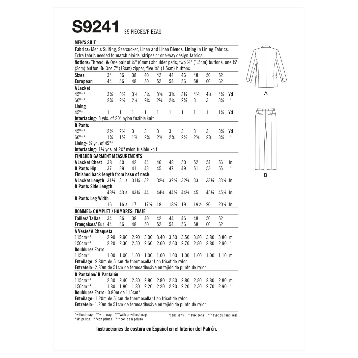 Symönster Simplicity 9241 - Jacka Byxa - Herr - Business | Bild 4