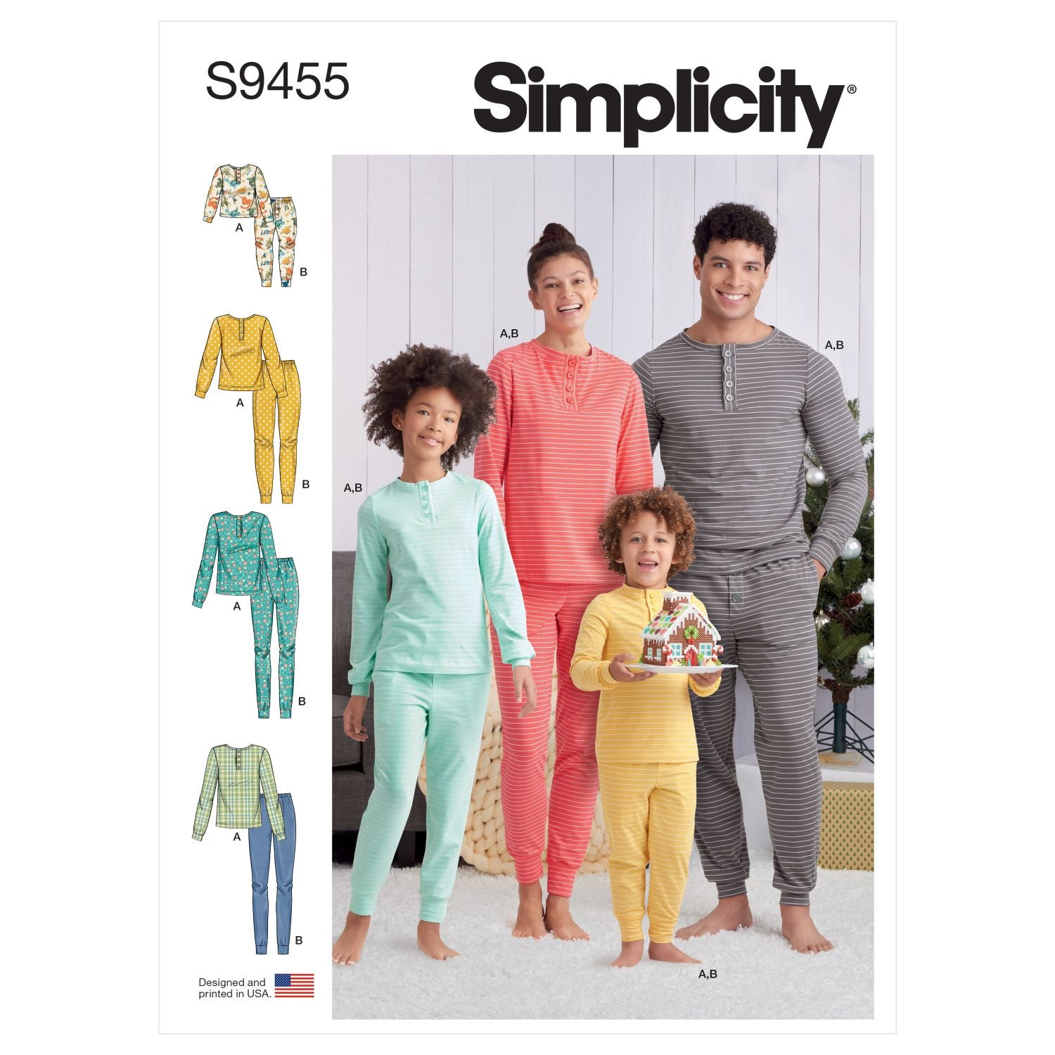 Symönster Simplicity 9455 - Pyjamas - Dam Herr Flicka Pojke | Bild 15