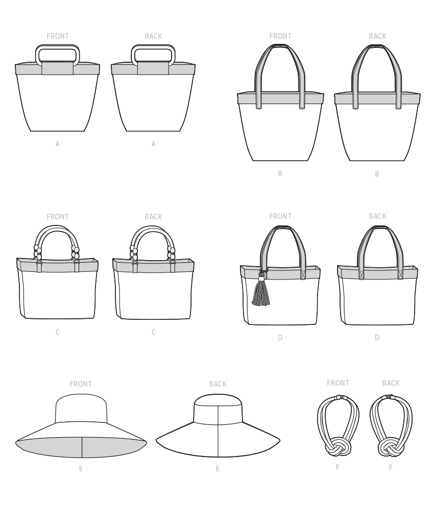 Symönster Simplicity 9580 - Hatt Väska | Bild 7
