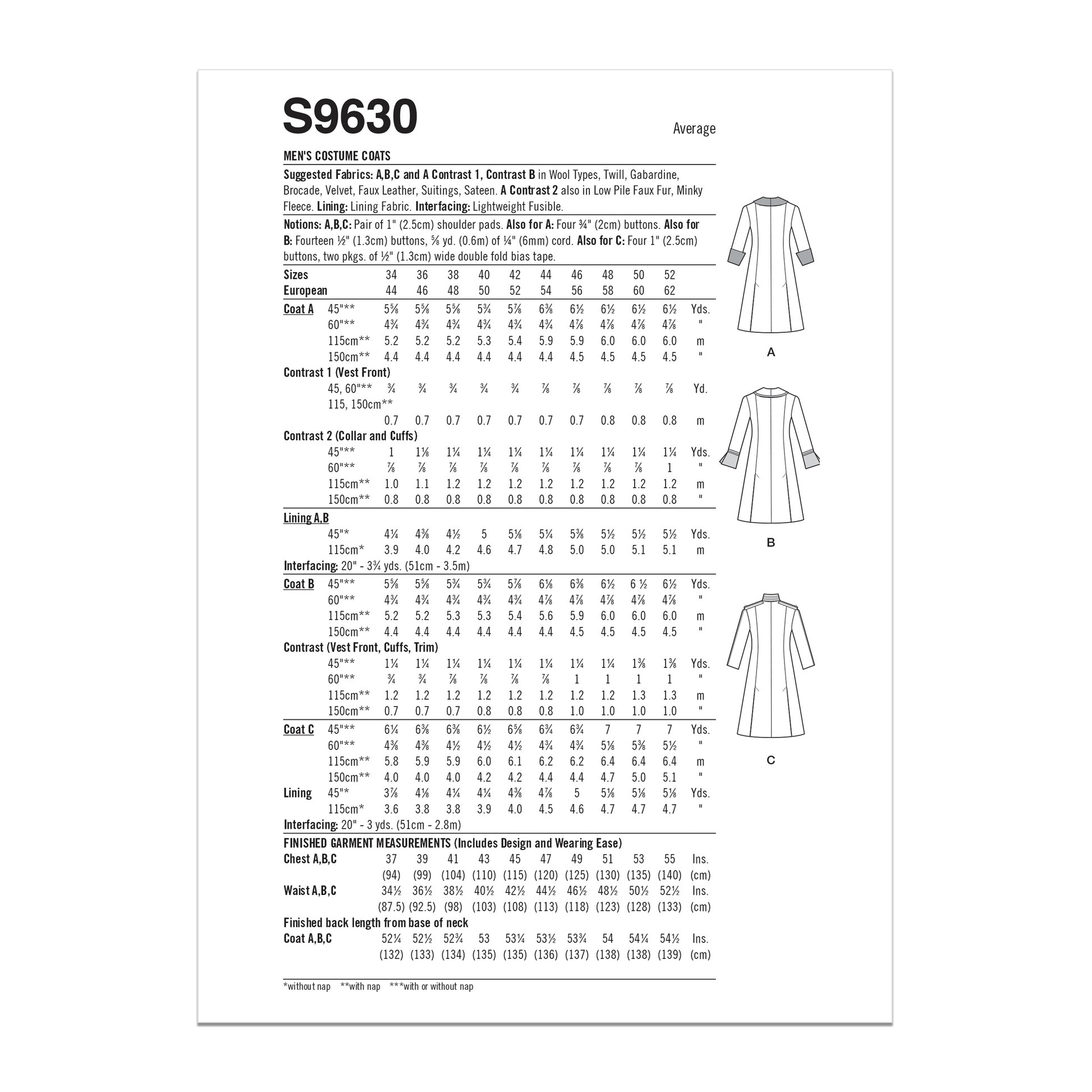 Symönster Simplicity 9630 - Kappa Utklädningskläder Väst - Sjal - Maskerad | Bild 9