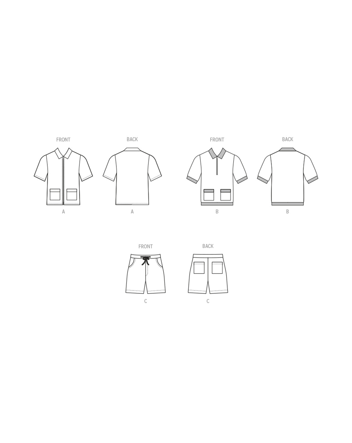 Symönster PDF-symönster - McCall´s M8414 - Skjorta Shorts - Herr - Casual | Bild 1
