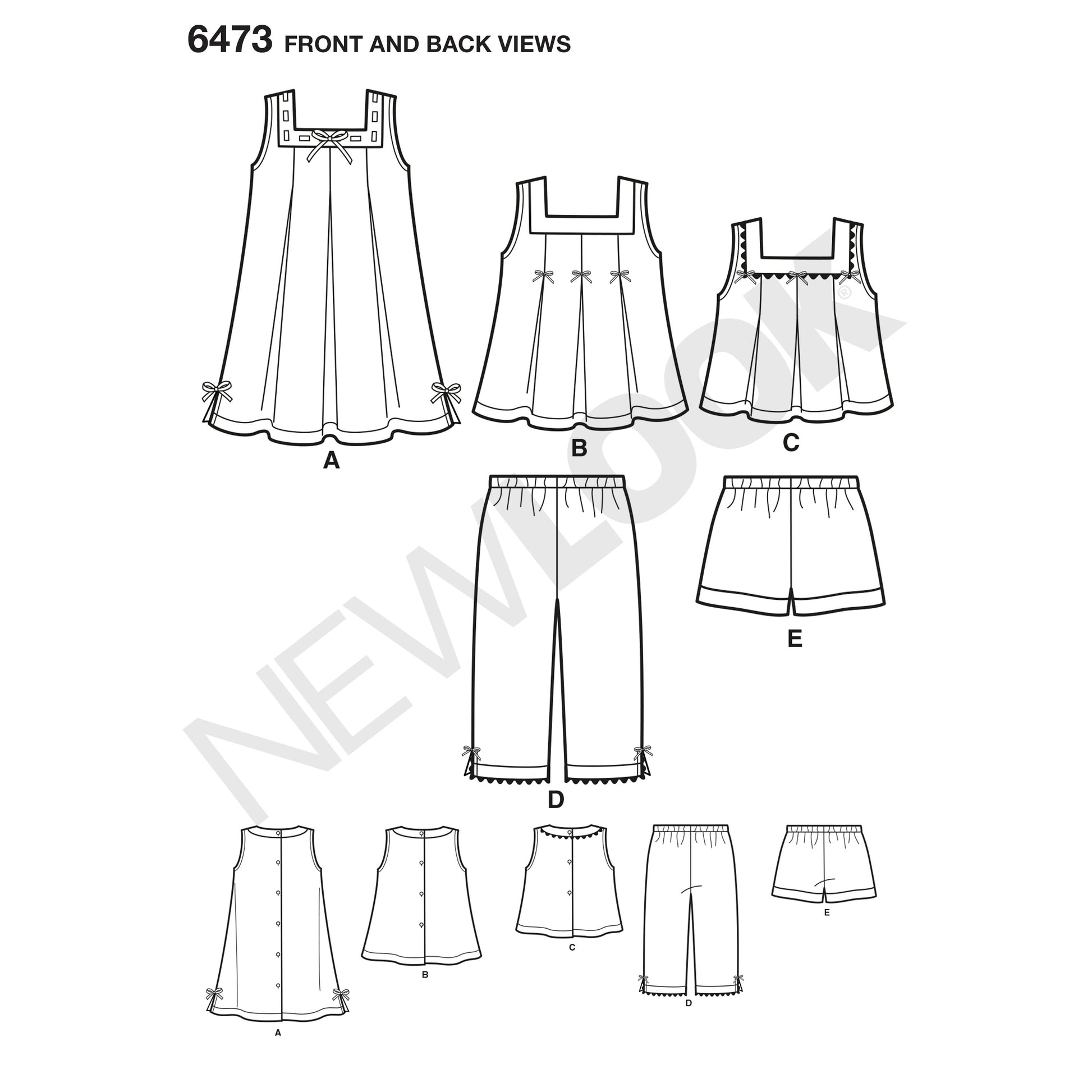 Symönster New Look 6473 - Klännning Top Byxa Shorts - Baby Flicka | Bild 4