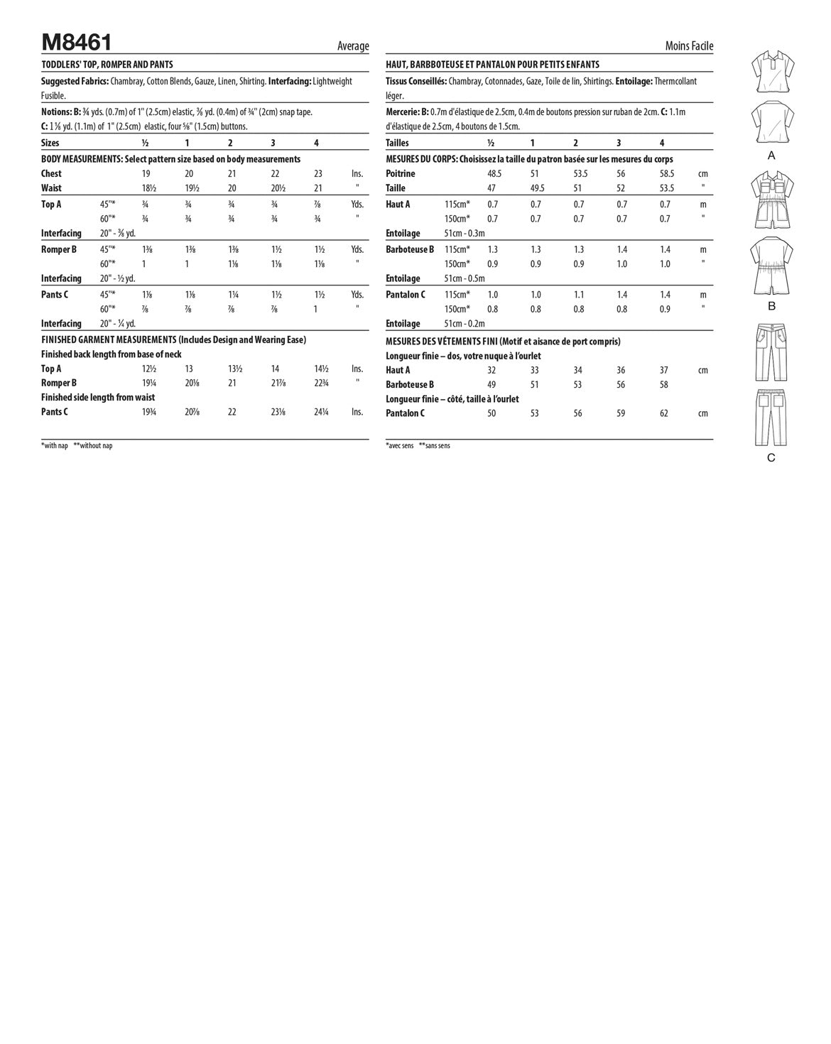 PDF-symönster - McCall´s 8461 - Byxa Skjorta Jumpsuit - Flicka Pojke | Bild 3
