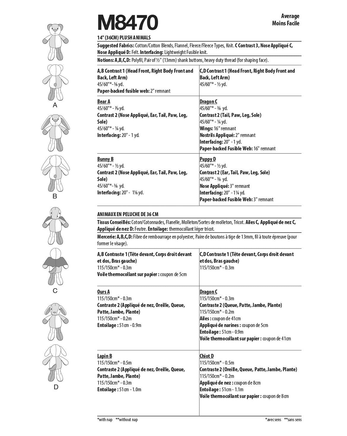 PDF-symönster - McCall´s 8470 - Mjukisdjur | Bild 4