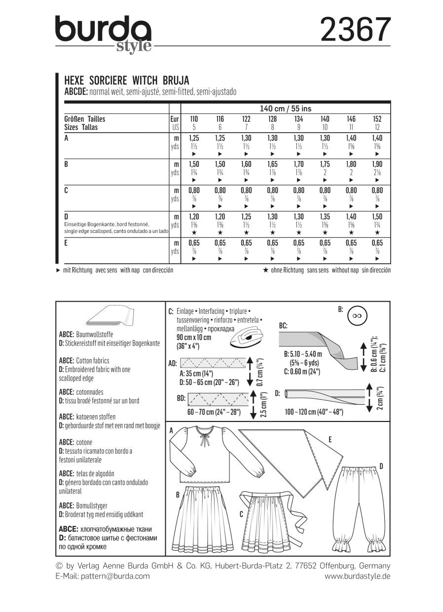 PDF-symönster - Burda 2367 - Utklädningskläder - Flicka - Maskerad Påsk | Bild 3