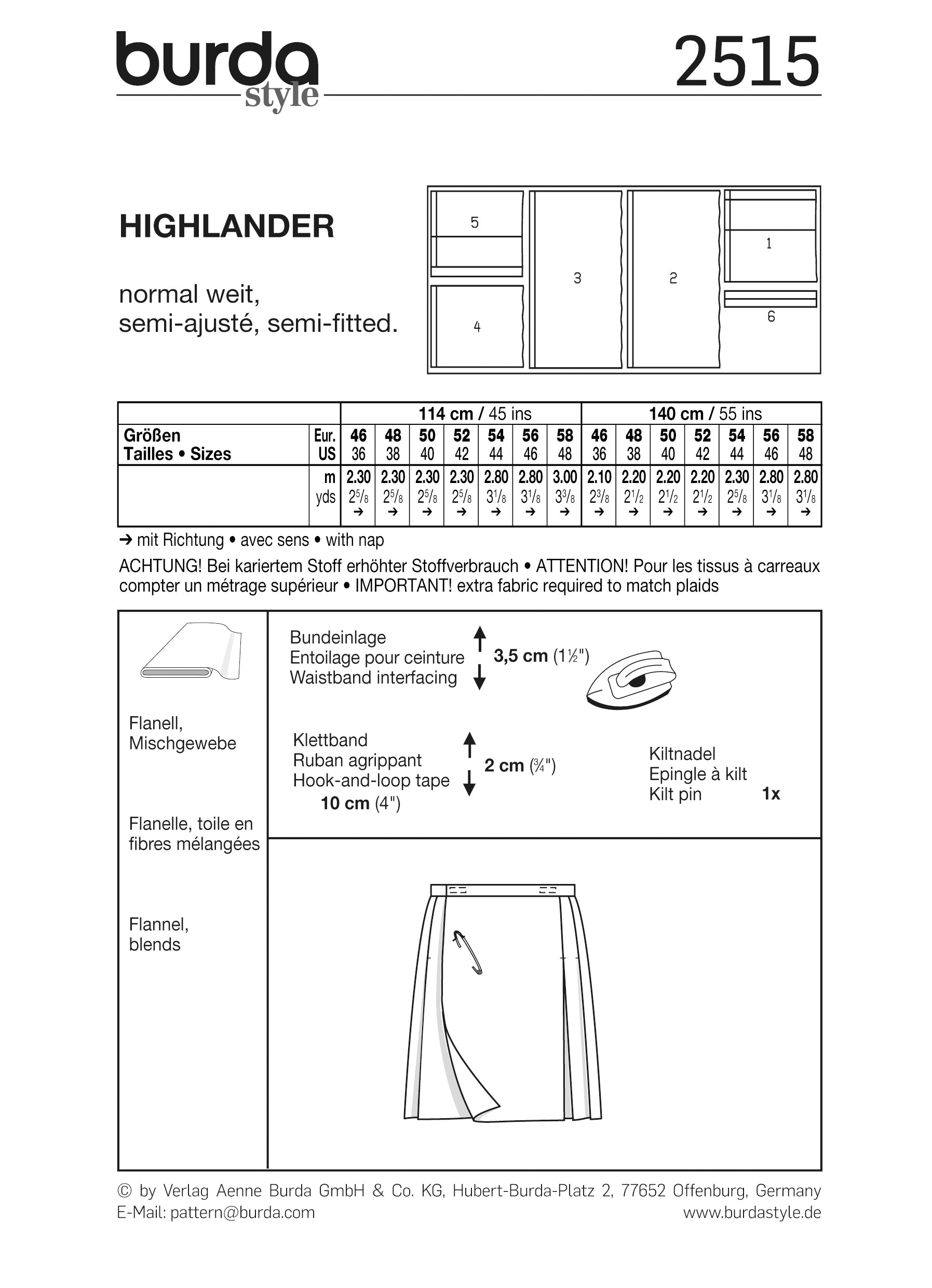 PDF-symönster - Burda 2515 - Utklädningskläder - Herr - Maskerad | Bild 2