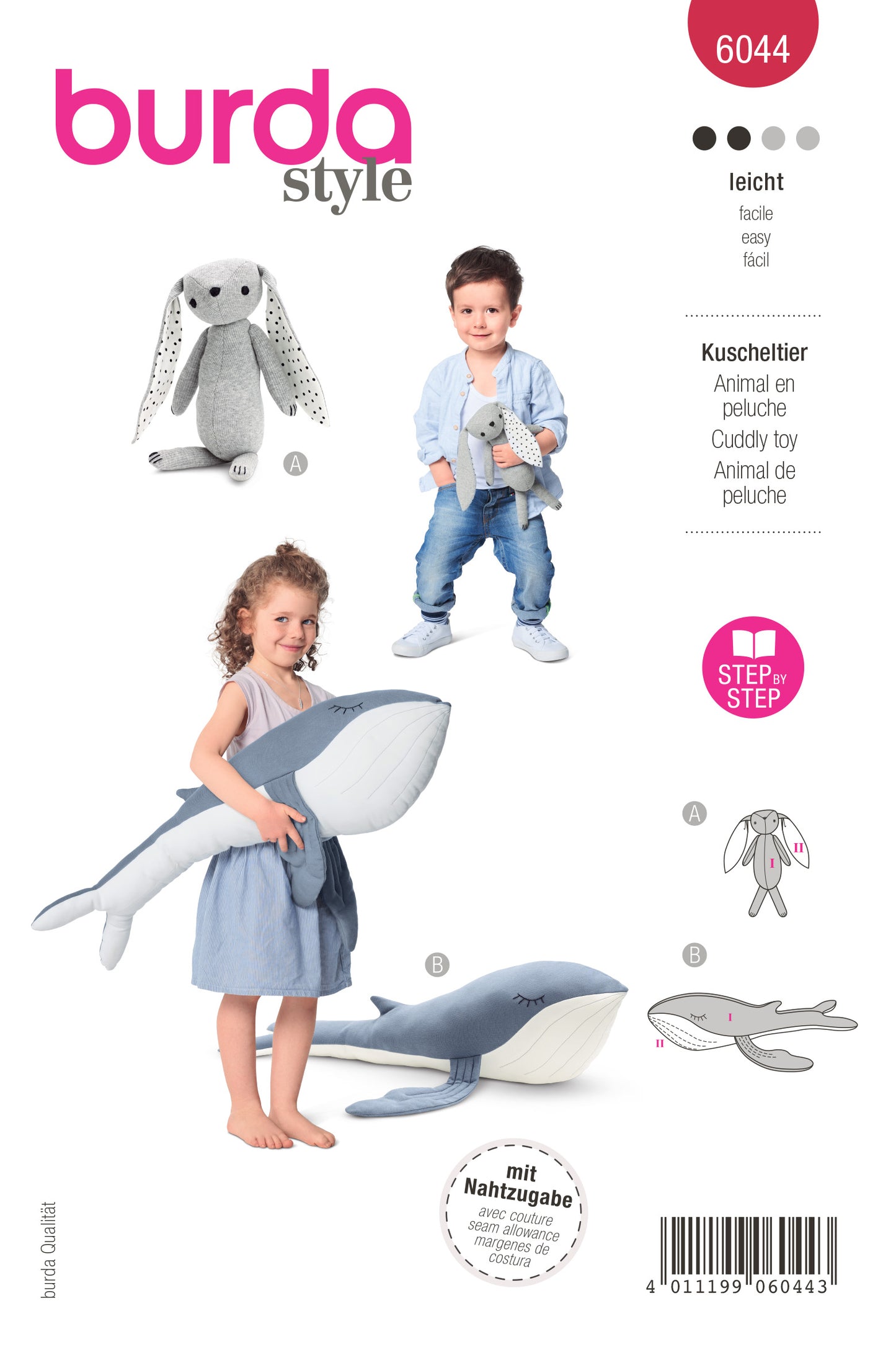 Symönster Burda 6044 - Burda 6044 Stuffed Animals - Bunny and Whale | Bild 5