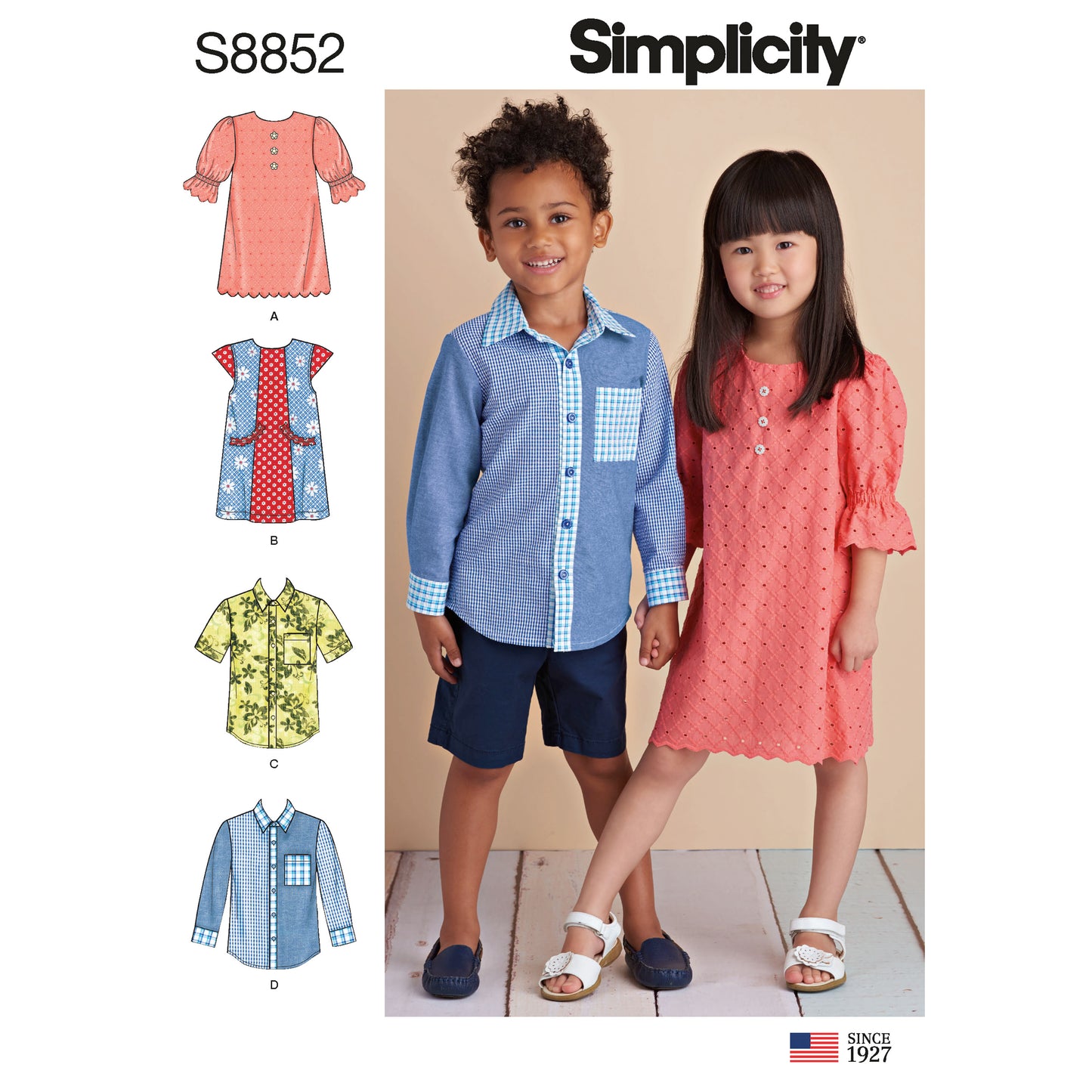 Symönster Simplicity 8852 - Klännning Skjorta - Flicka Pojke | Bild 7
