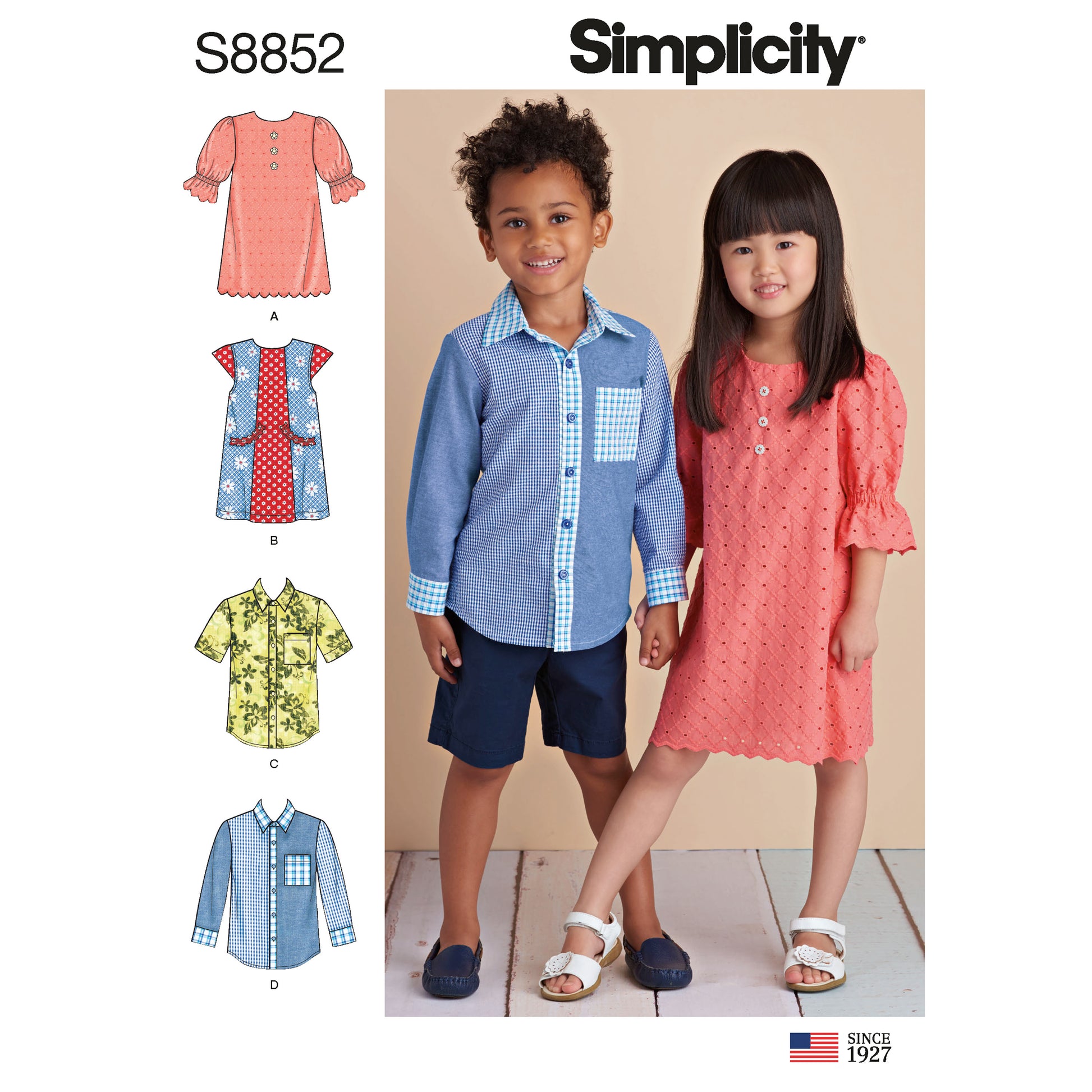 Symönster Simplicity 8852 - Klännning Skjorta - Flicka Pojke | Bild 7