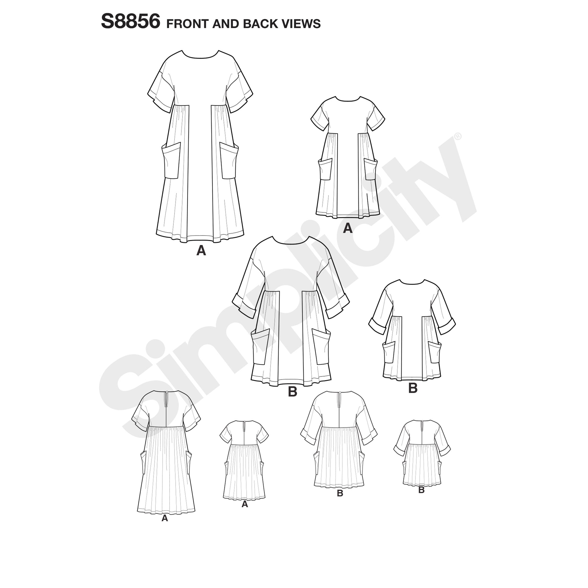 Symönster Simplicity 8856 - Klännning Tunika - Baby - Dockkläder | Bild 3