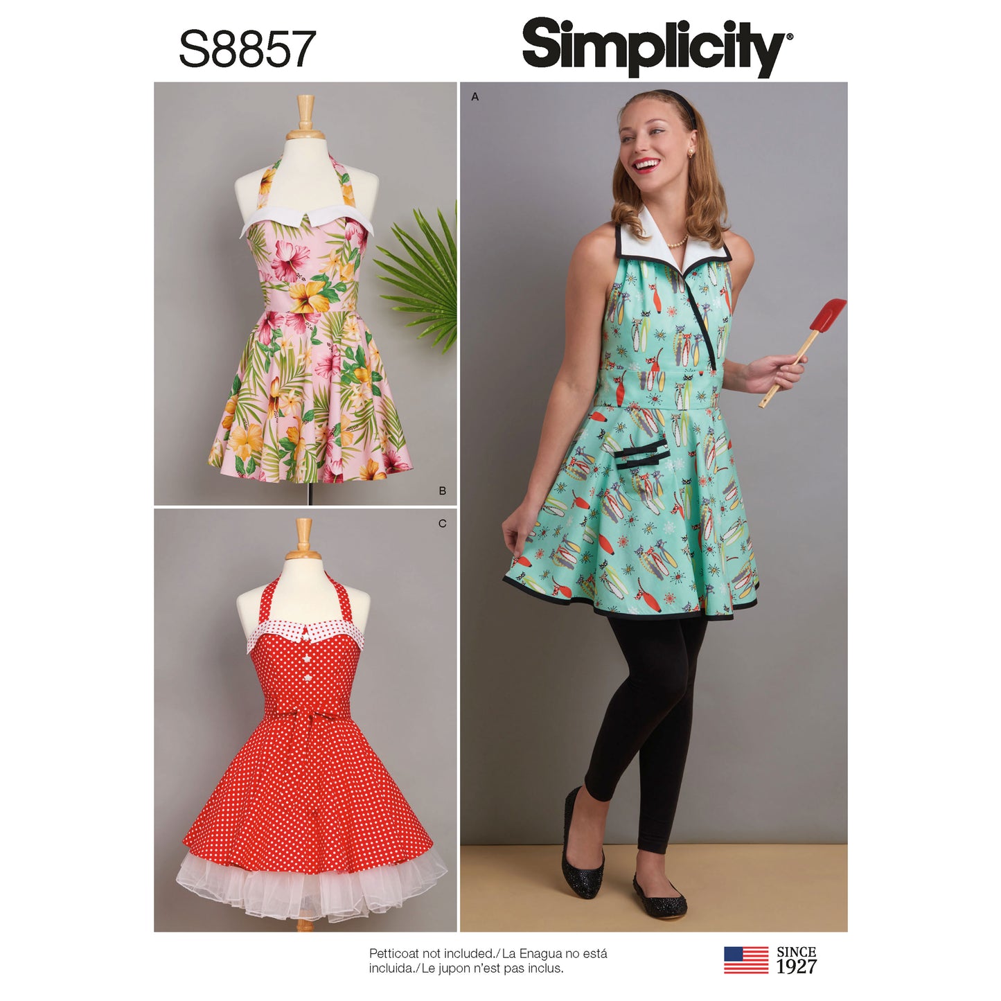 Symönster Simplicity 8857 - Vintage Förkläde - Dam | Bild 4