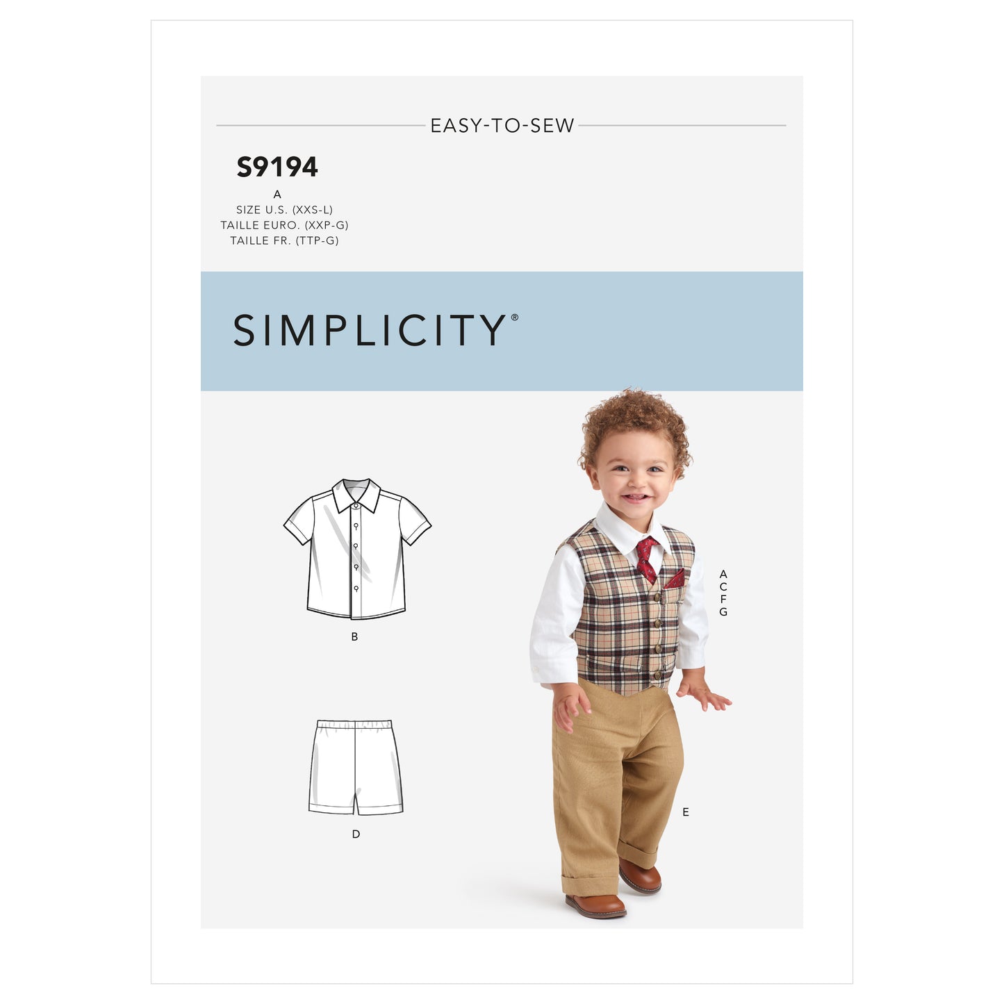 Symönster Simplicity 9194 - Byxa Skjorta Shorts Väst - Baby | Bild 4