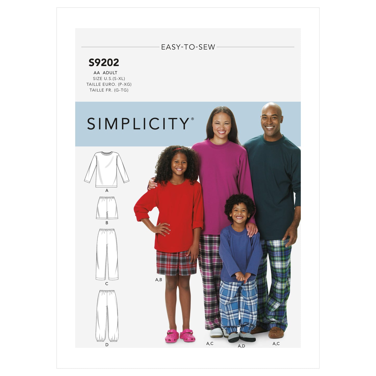 Symönster Simplicity 9202 - Pyjamas - Flicka Pojke Dam Herr | Bild 2
