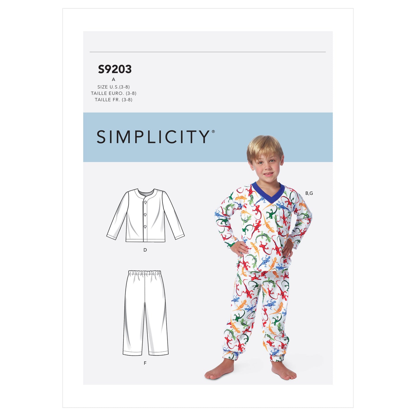 Symönster Simplicity 9203 - Pyjamas - Pojke Flicka | Bild 2