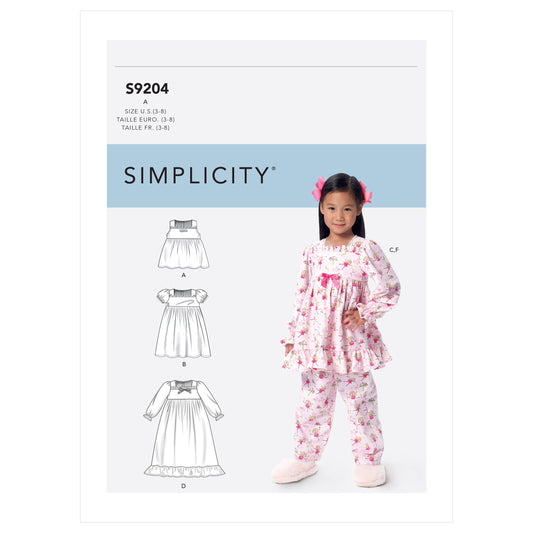 Symönster Simplicity 9204 - Pyjamas - Flicka | Bild 2