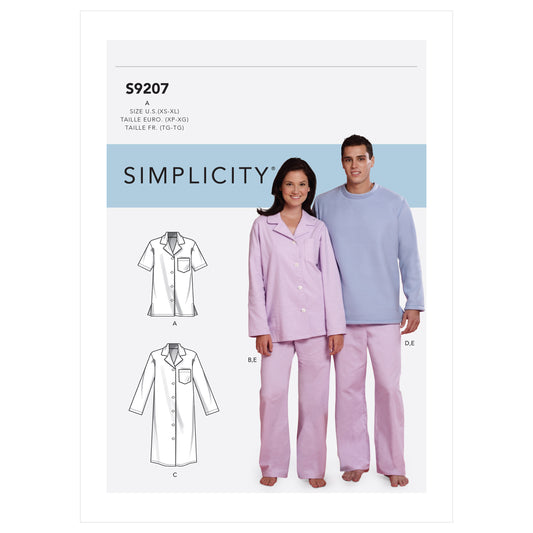 Symönster Simplicity 9207 - Pyjamas - Dam Herr | Bild 2