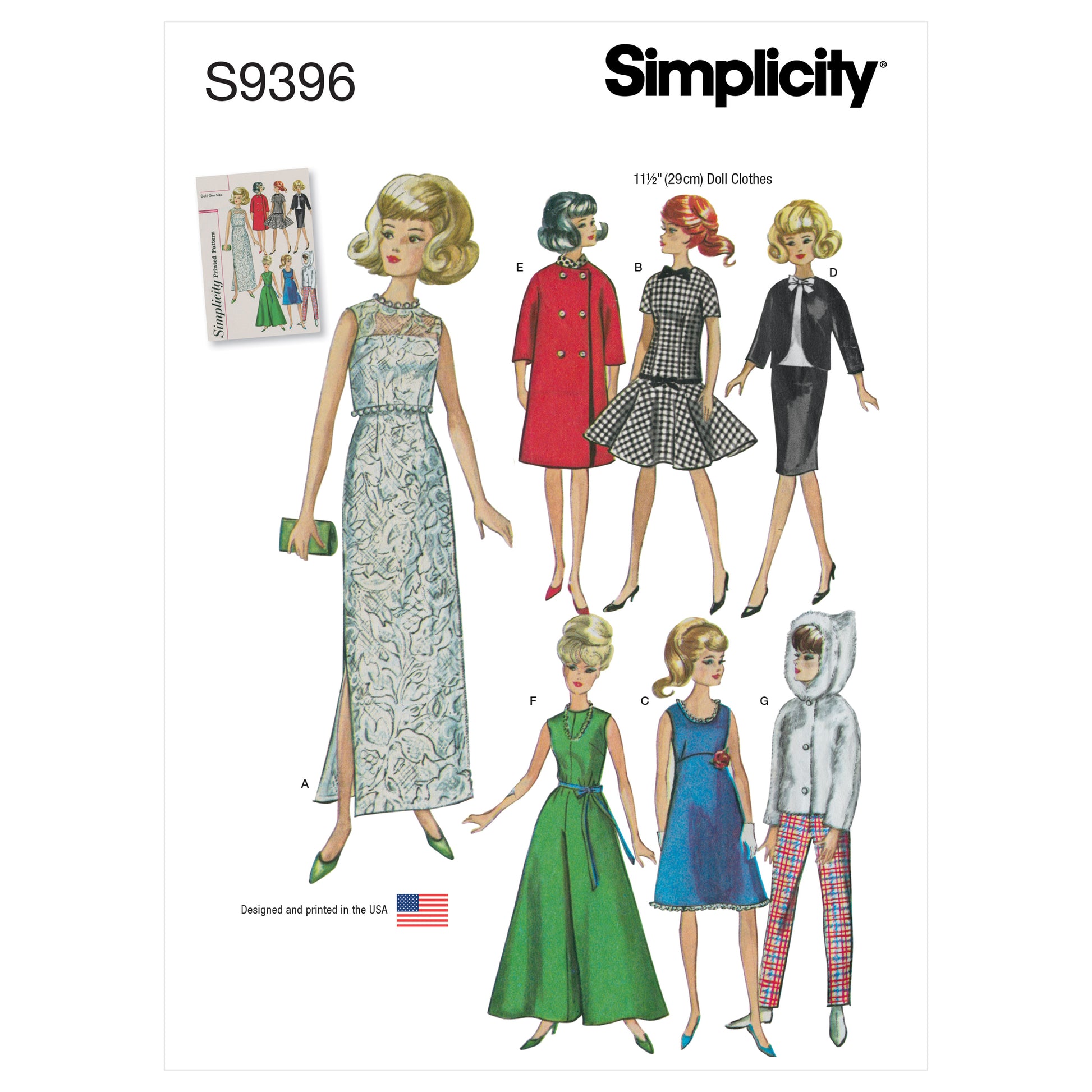 Symönster Simplicity 9396 - Vintage - Dockkläder | Bild 3