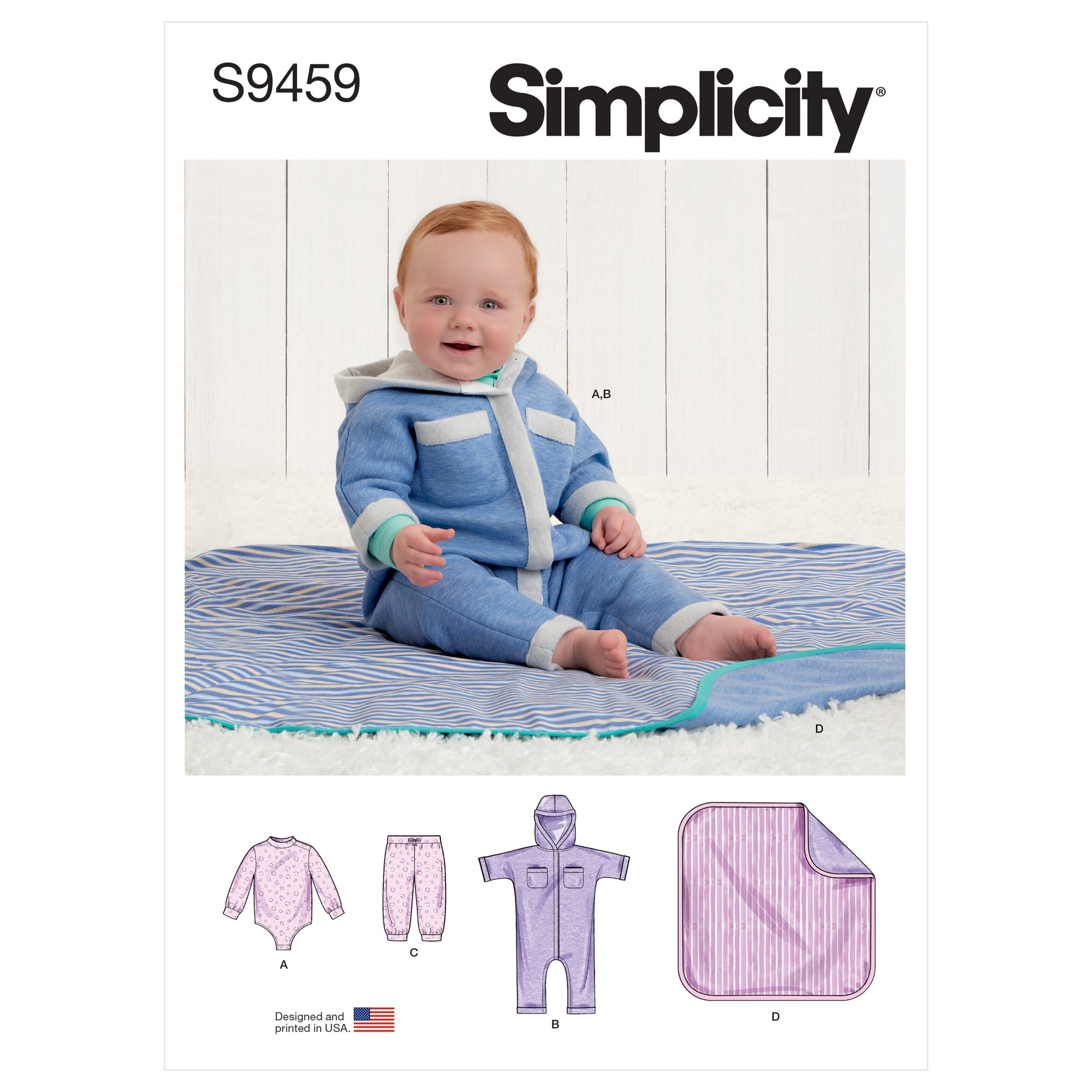 Symönster Simplicity 9459 - Jumpsuit Byxa Tröja - Baby - Filt | Bild 6