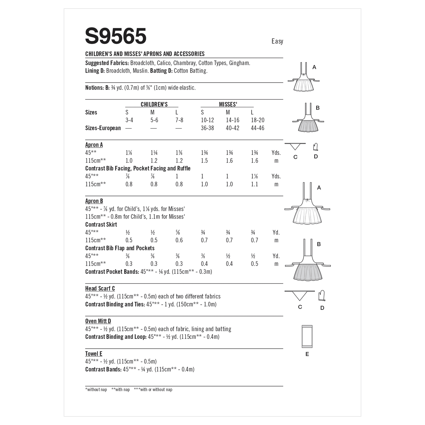 Symönster Simplicity 9565 - Förkläde - Dam Flicka - Inredning | Bild 6