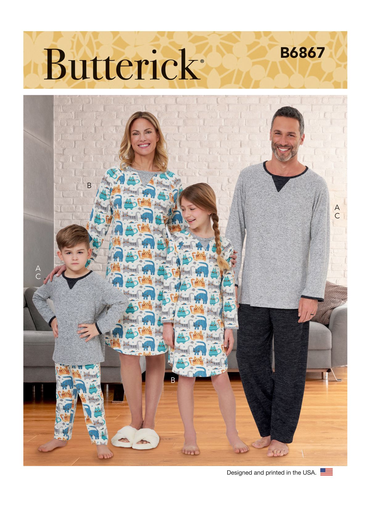 Symönster Butterick 6867 - Pyjamas - Flicka Pojke Dam Herr | Bild 5