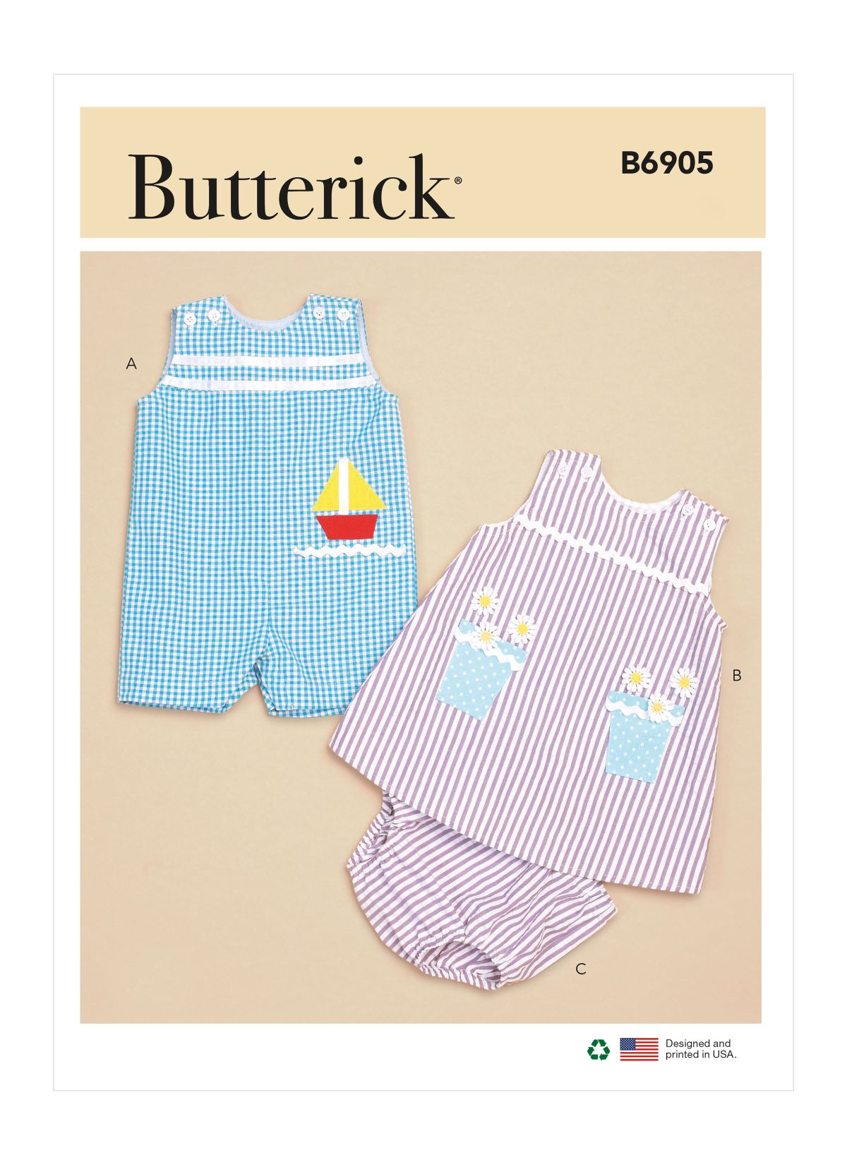 Symönster Butterick 6905 - Klänning Jumpsuit - Baby | Bild 4