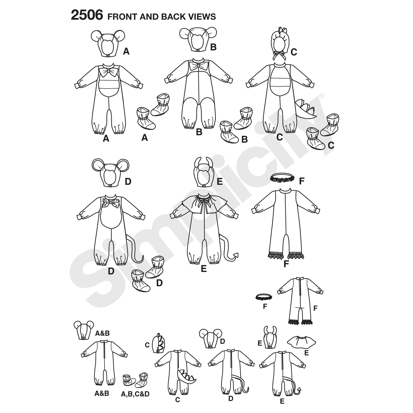 Symönster Simplicity 2506 - Utklädningskläder - Baby - Maskerad | Bild 9
