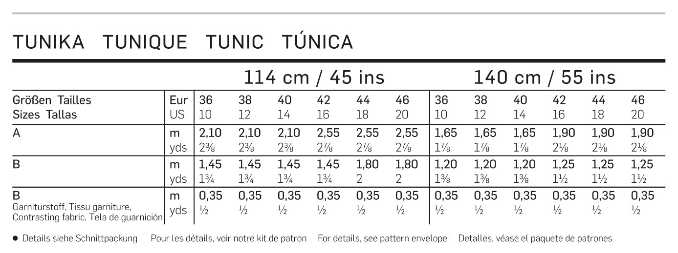Symönster PDF symönster - Burda 6633 - Top Tunika - Dam | Bild 4