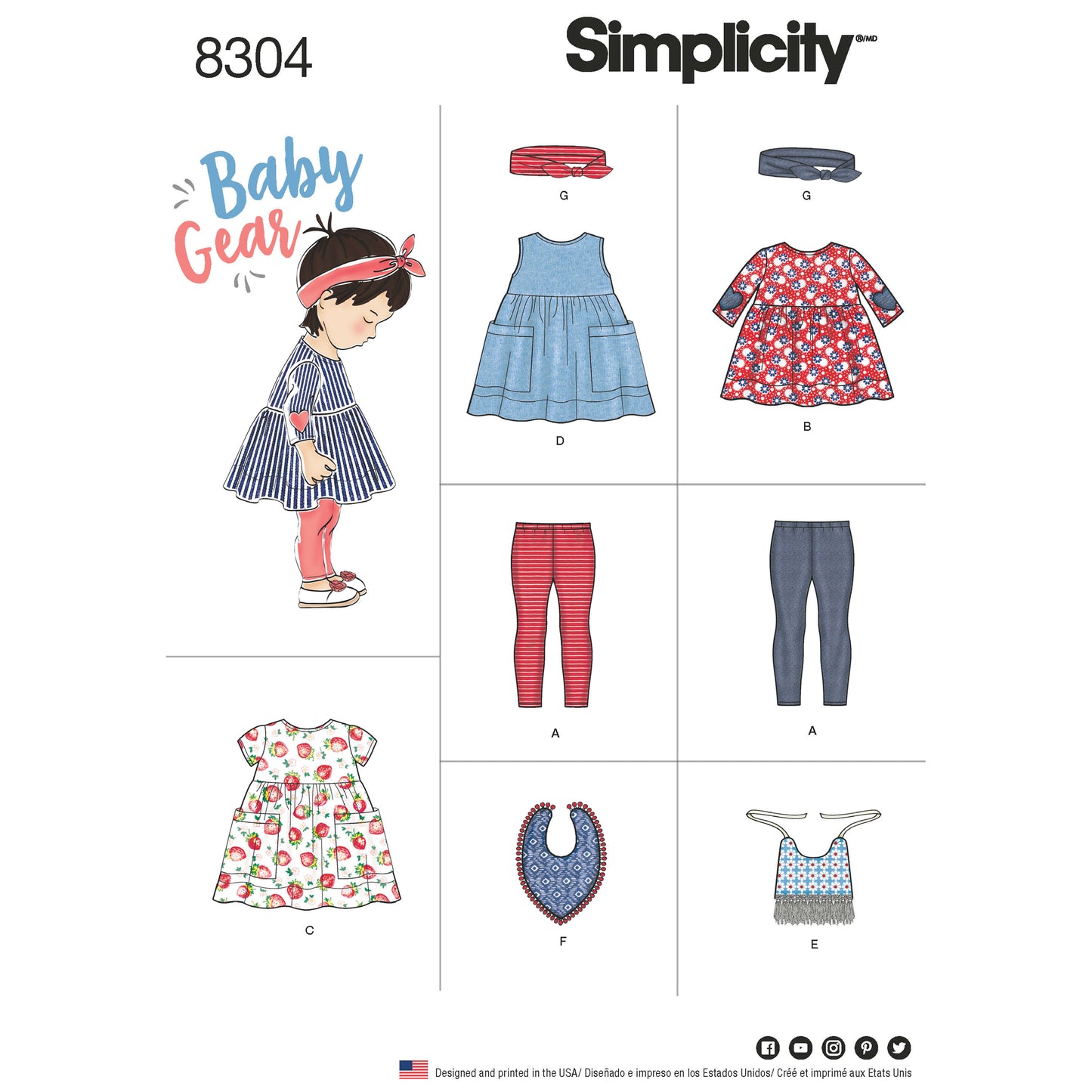 Symönster Simplicity 8304 - Klännning Top - Baby - Idrott | Bild 1
