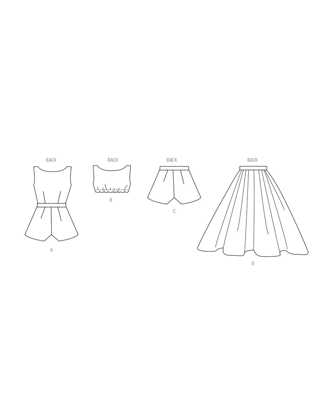 PDF-symönster - Butterick B6939 - Top Kjol Vintage Underkläder - Dam | Bild 2