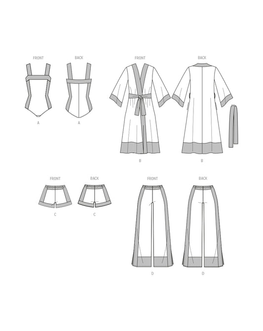 Symönster PDF-symönster - McCall´s M8411 - Pyjamas Underkläder - Dam | Bild 1