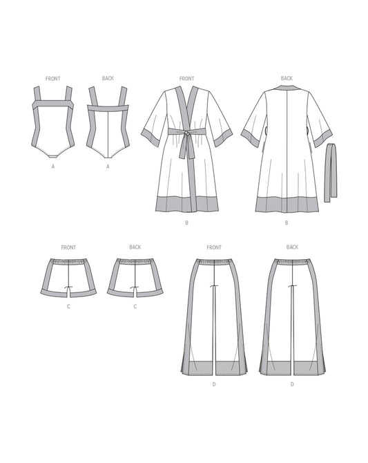 Symönster PDF-symönster - McCall´s M8412 - Kappa Pyjamas Underkläder - Dam | Bild 1