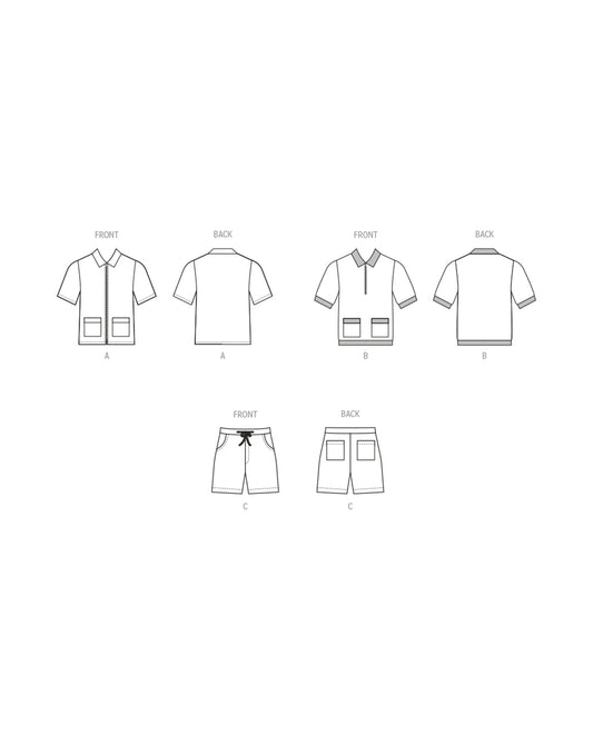 Symönster PDF-symönster - McCall´s M8414 - Skjorta Shorts - Herr - Casual | Bild 1