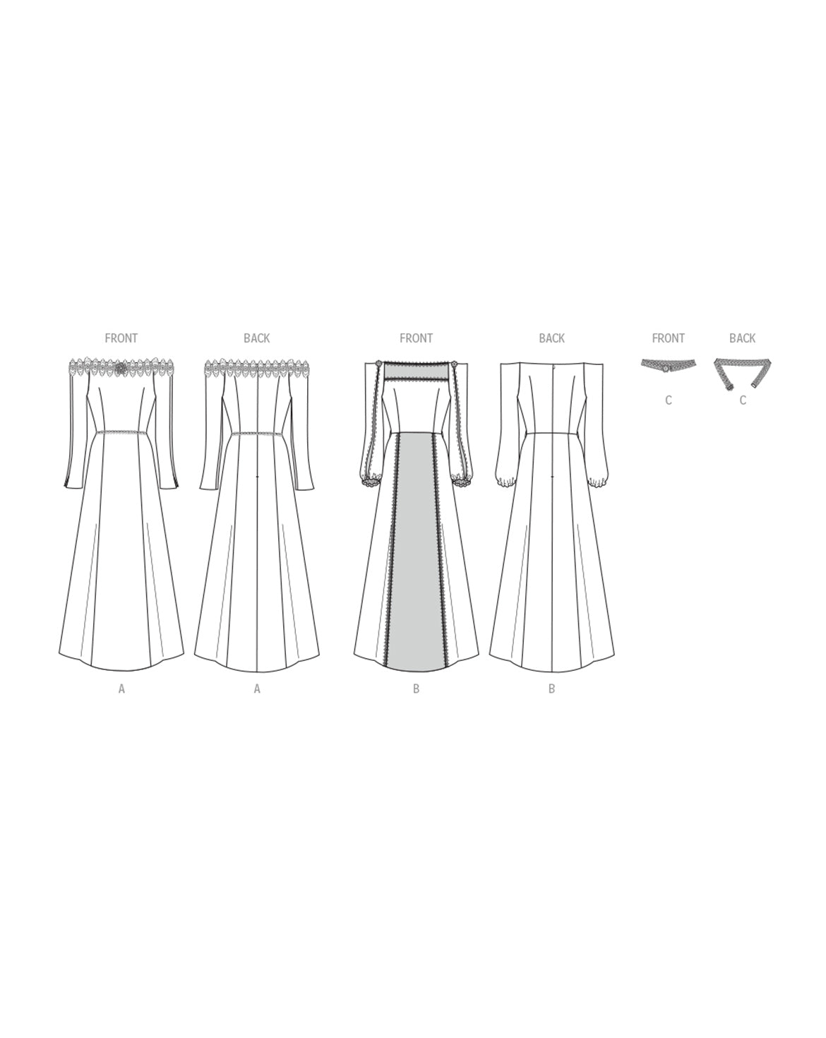 Symönster PDF-symönster - McCall´s M8424 - Utklädningskläder Historisk kostym - Dam - Maskerad | Bild 1