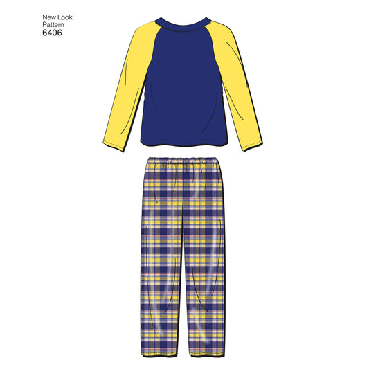 Symönster New Look 6406 - Top Byxa Shorts Pyjamas - Flicka Pojke | Bild 1