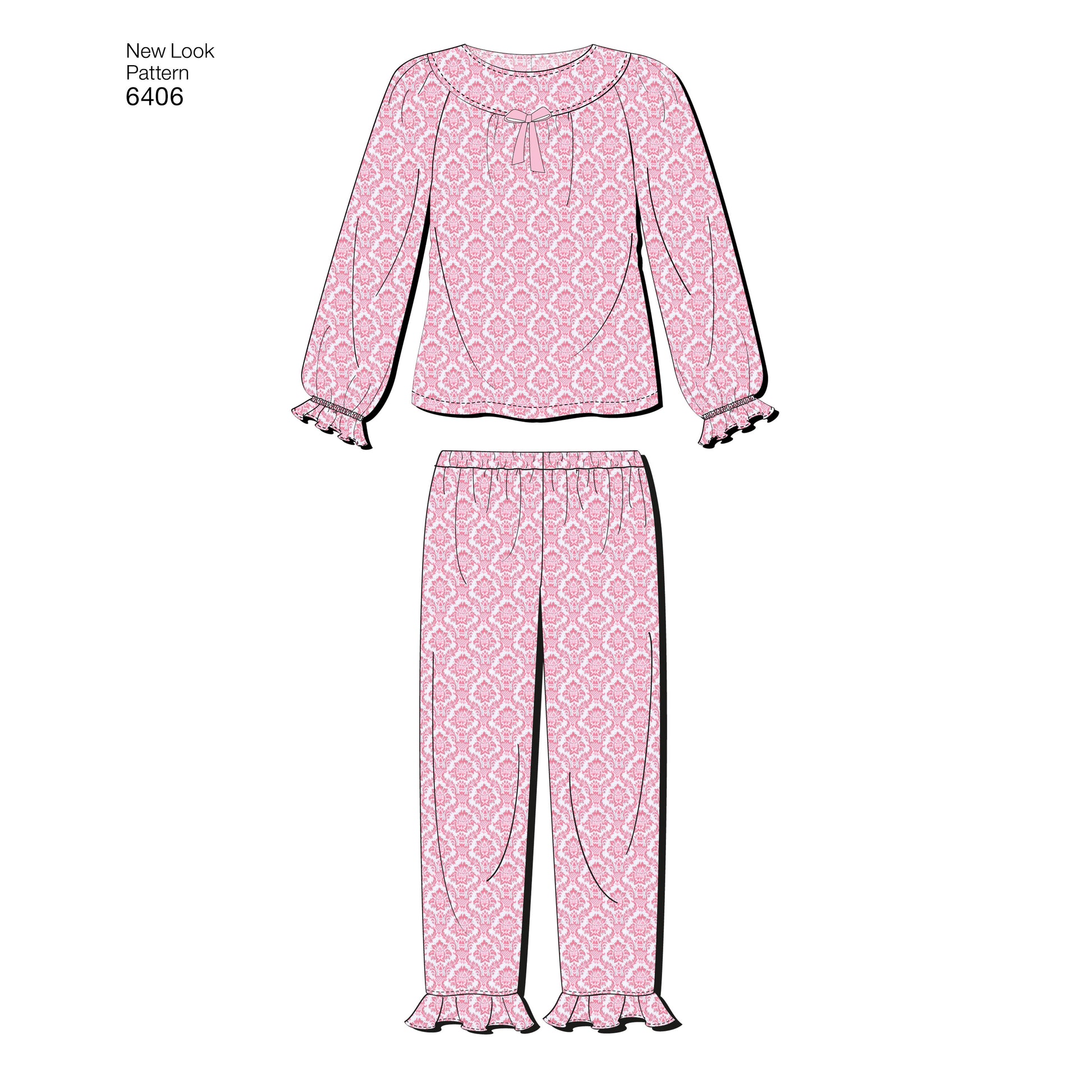 Symönster New Look 6406 - Top Byxa Shorts Pyjamas - Flicka Pojke | Bild 4