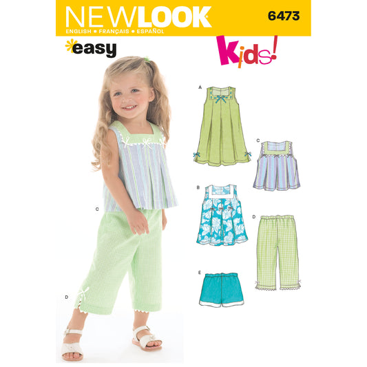Symönster New Look 6473 - Klännning Top Byxa Shorts - Baby Flicka | Bild 1