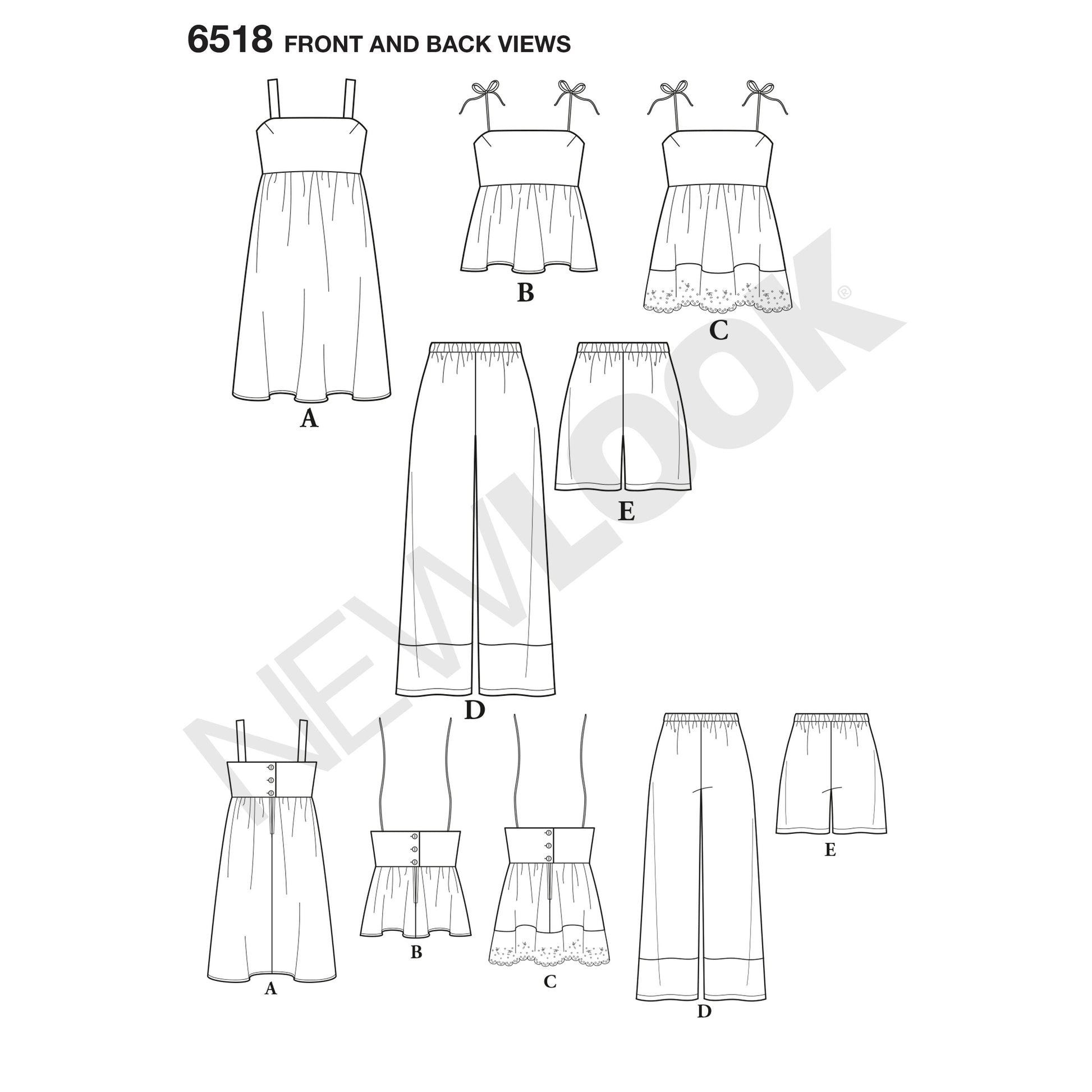 Symönster New Look 6518 - Klännning Top Byxa Shorts - Dam | Bild 8