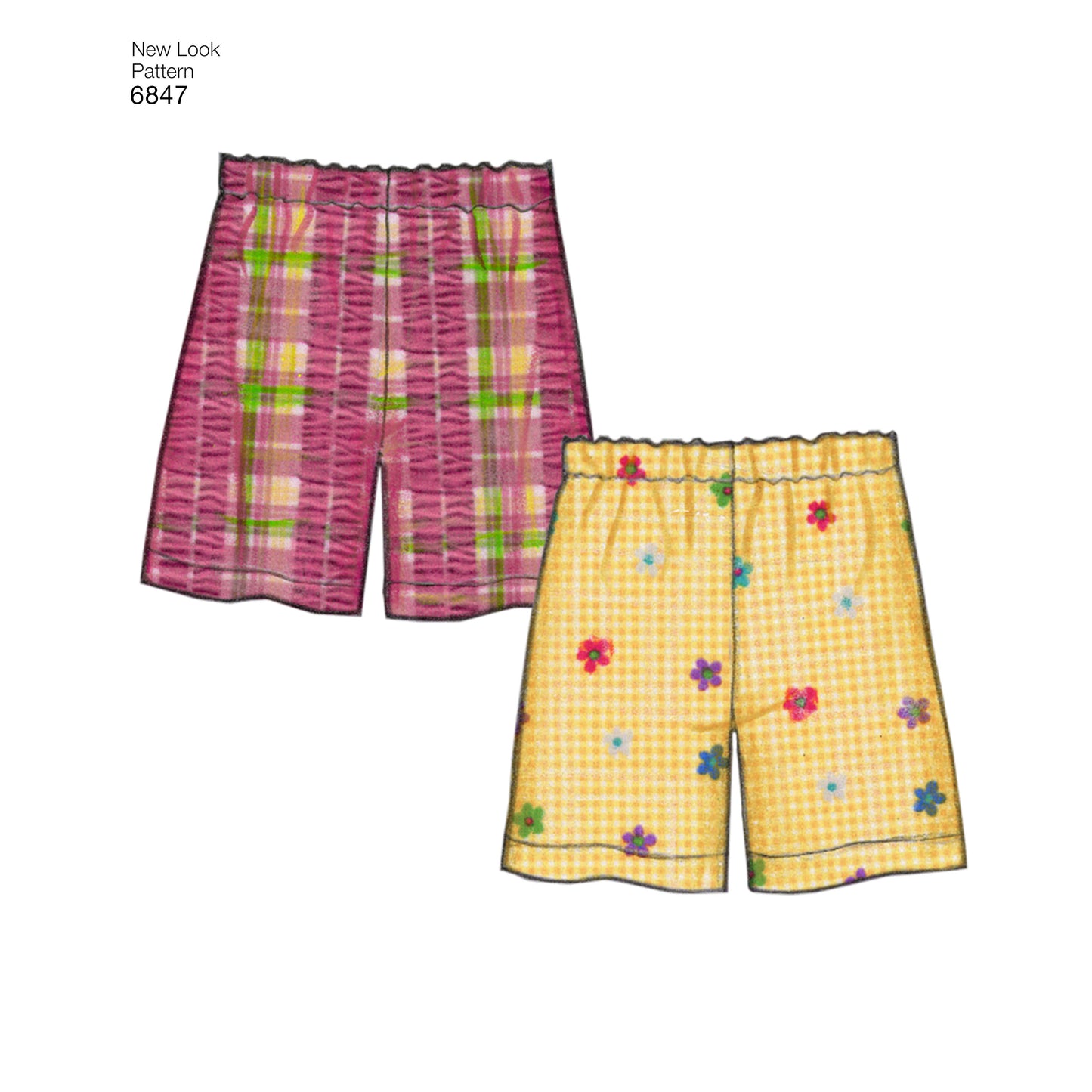 Symönster New Look 6847 - Byxa Shorts Top Pyjamas - Dam Herr | Bild 4