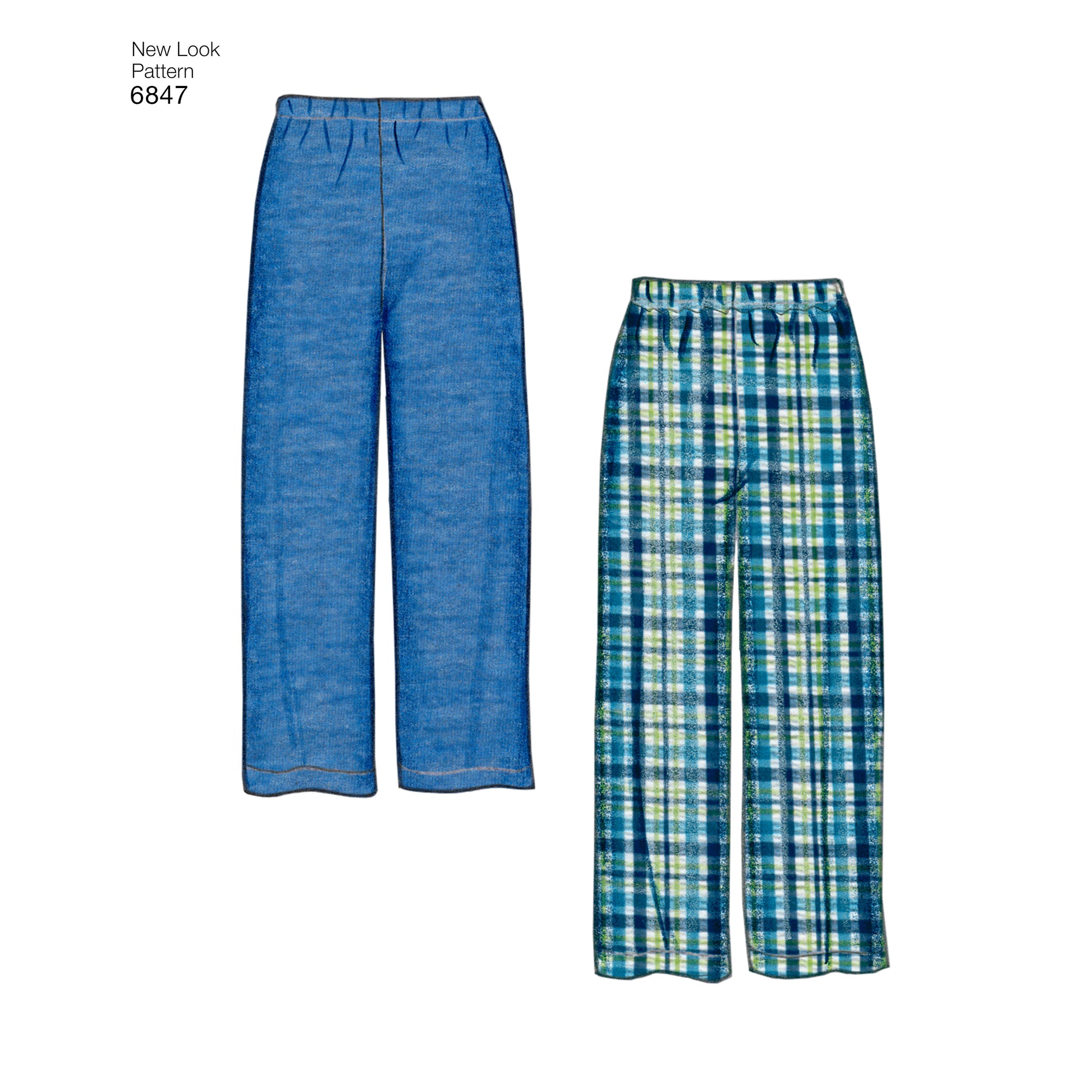 Symönster New Look 6847 - Byxa Shorts Top Pyjamas - Dam Herr | Bild 5