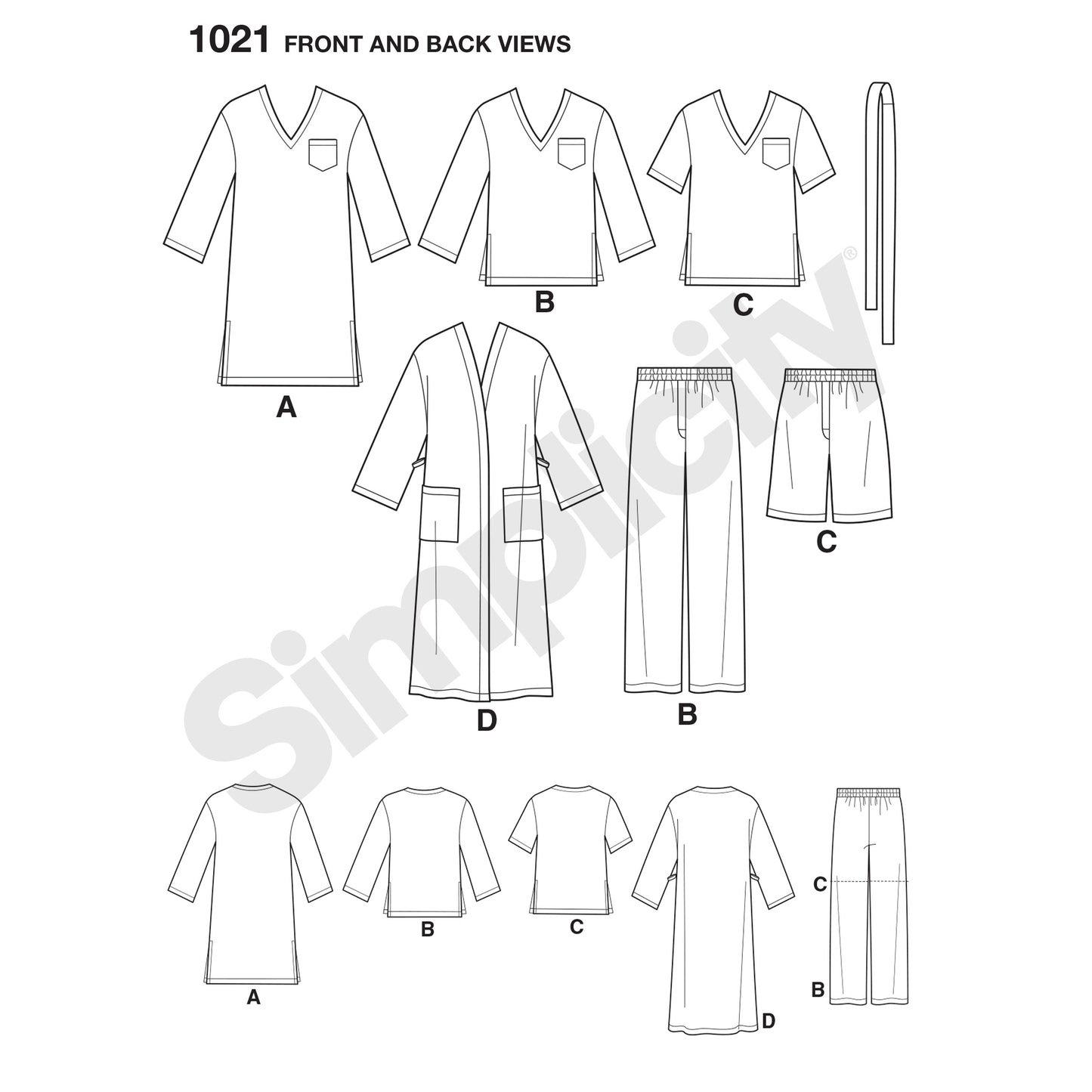 Symönster Simplicity 1021 - Top Skjorta Pyjamas | Bild 7