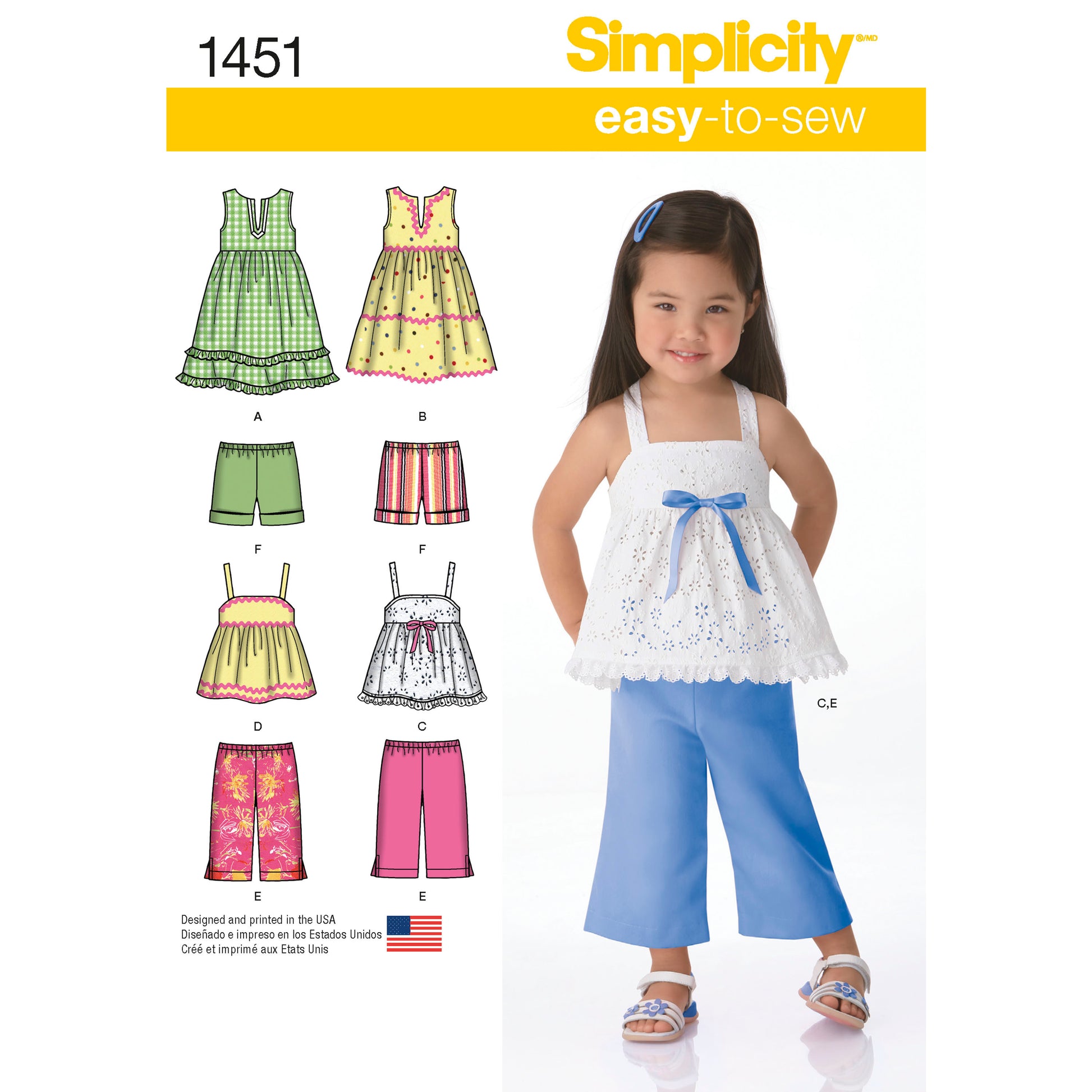Symönster Simplicity 1451 - Klännning Top Byxa Shorts - Baby | Bild 3