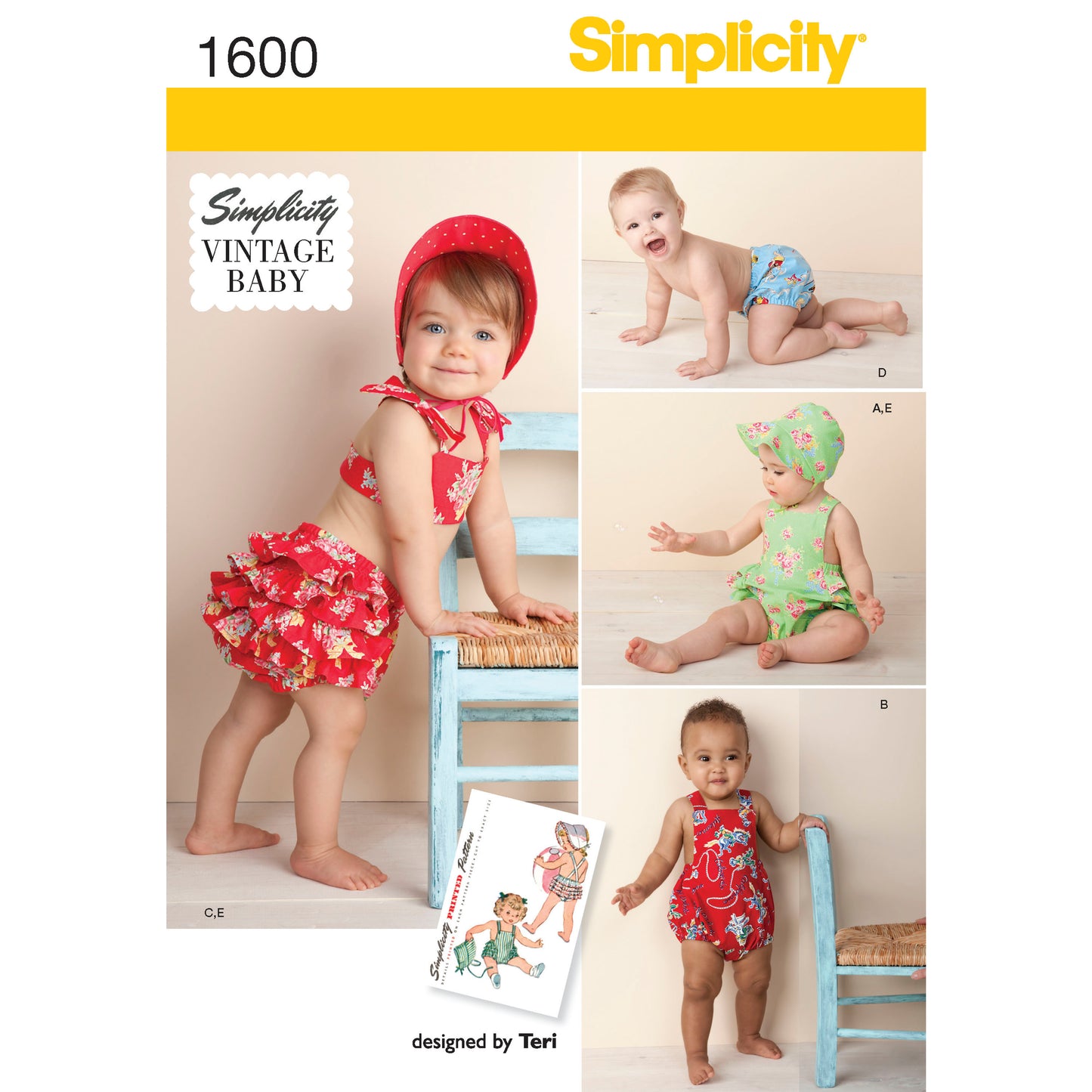 Symönster Simplicity 1600 - Badkläder Vintage - Baby - Sim | Bild 7