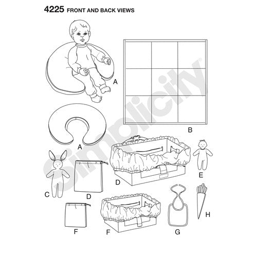 Symönster Simplicity 4225 - Baby - Kudde Accessoarer Dockkläder | Bild 10