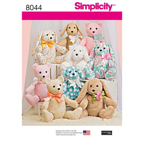 Symönster Simplicity 8044 - Two-Pattern Piece Stuffed Animals | Bild 4