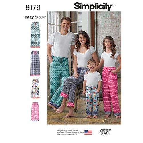 Symönster Simplicity 8179 - Byxa Pyjamas - Dam Herr Flicka Pojke | Bild 4