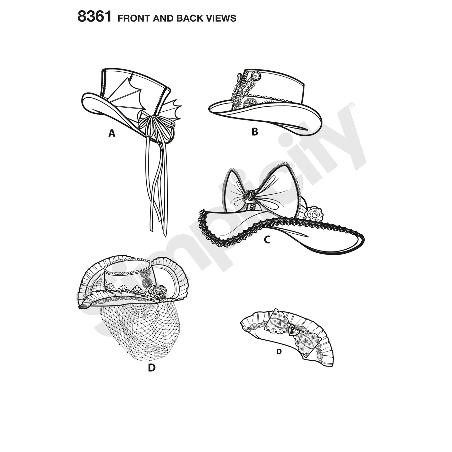 Symönster Simplicity 8361 - Top Utklädningskläder Kjol - Hatt - Maskerad | Bild 10