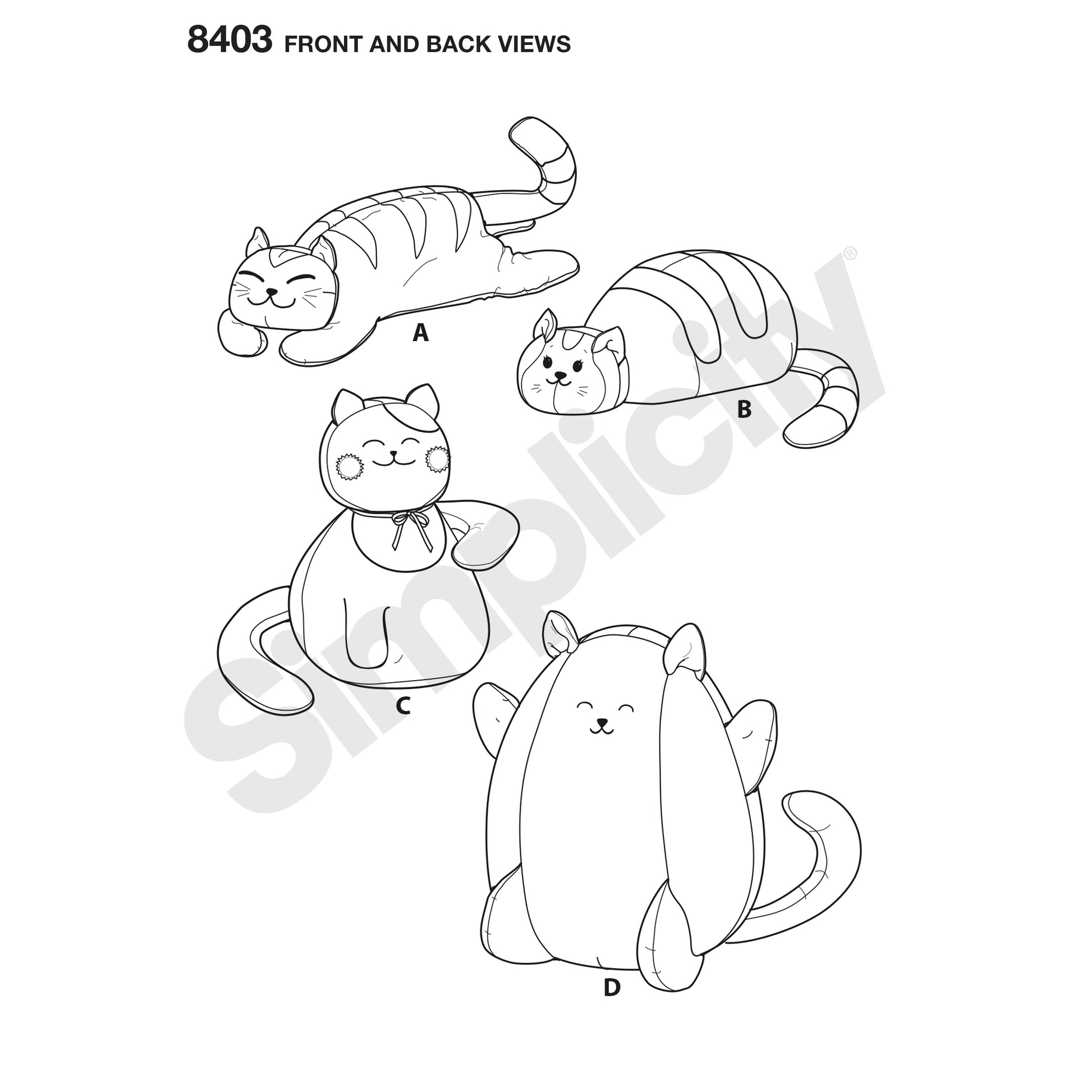 Symönster Simplicity 8403 - Stuffed Kitties | Bild 3