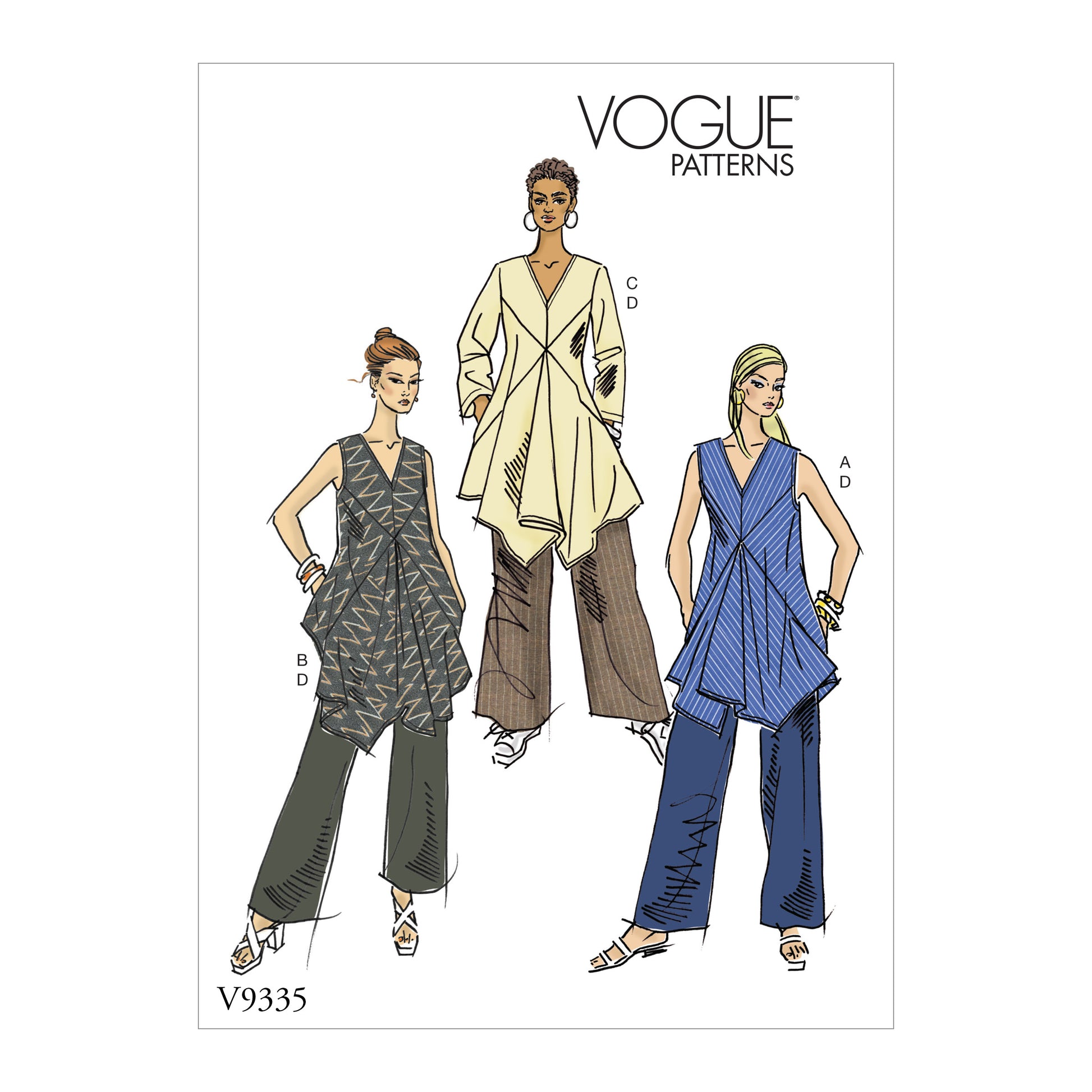 Symönster Vogue Patterns 9335 - Tunika Byxa Tröja - Dam | Bild 6